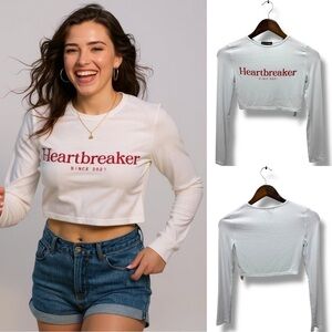 182 PrettyLittleThing | UK NWOT Women’s White Ribbed Cropped Sweatshirt (size 0)